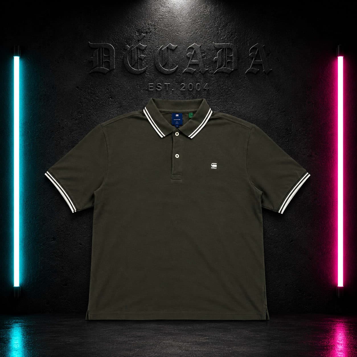 Polo G-Star RAW verde oscuro